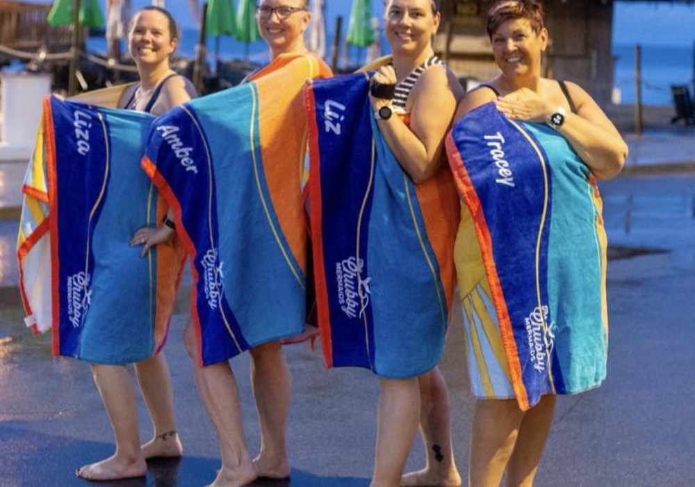 chubby mermaids at lake Erie for 5 great lakes challenge